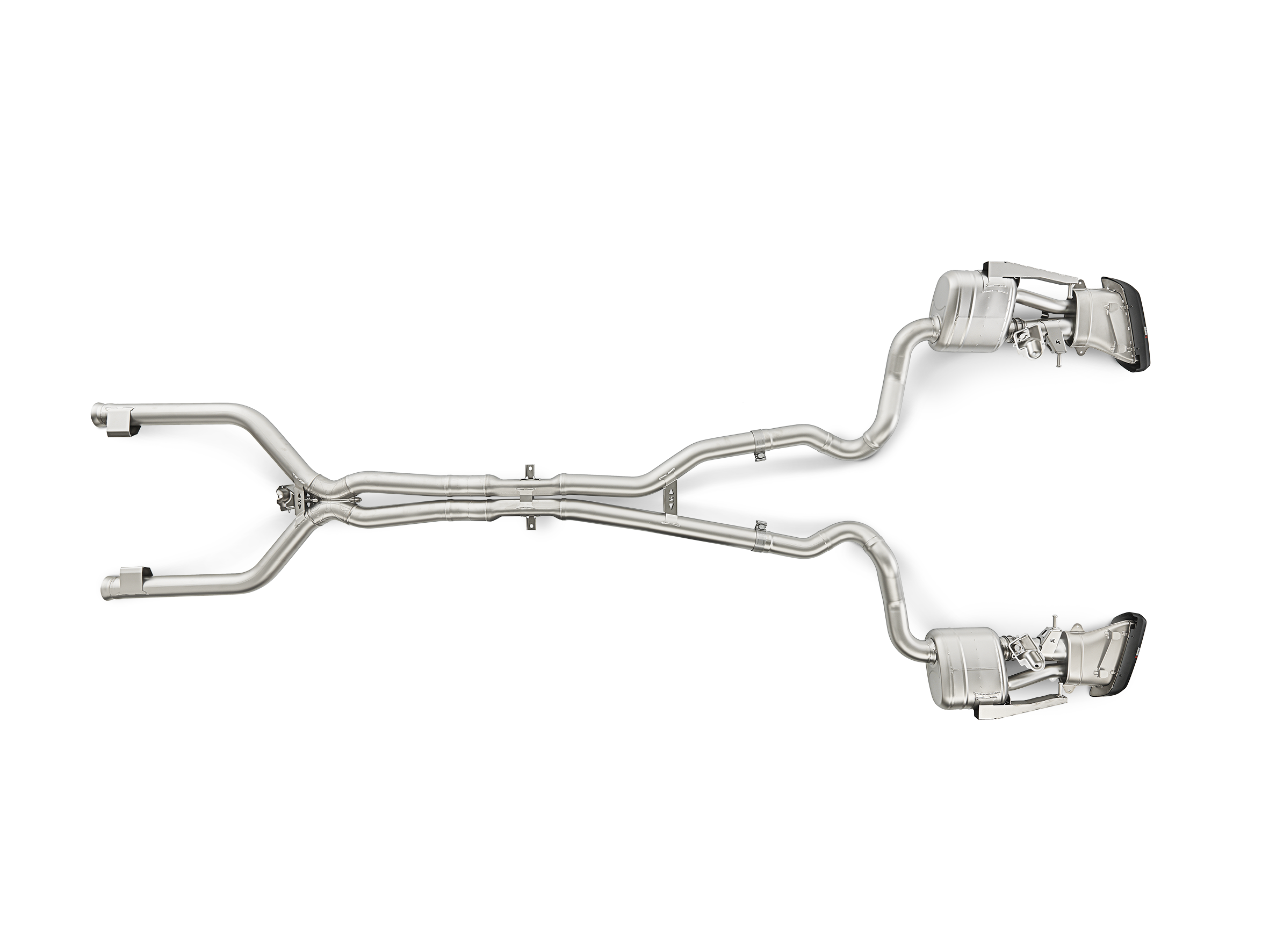 Akrapovic Evolution Line (Titanium) MTP-ME/T/2H/1 for Mercedes-Benz C63 AMG Sedan (W205) 2015-2018, rear view