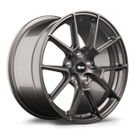Gunmetal finished alloy wheel with ten-spoke design and center cap, angled view showing face and barrel profile - APEX Wheels wheel for 18x8.5 ET40 5x120 - Anthracite