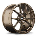 Bronze finished alloy wheel with ten-spoke design and center cap isolated on white background - APEX Wheels wheel for 18x8.5 ET43 5x112 - Satin Bronze