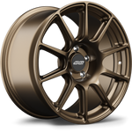 Bronze finished alloy wheel with ten-spoke design and center cap on white background - APEX Wheels wheel for 17x9 ET42 5x112 - Satin Bronze