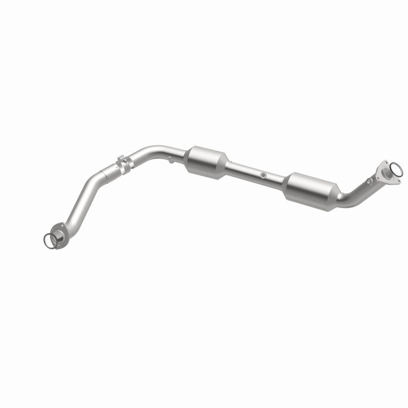 MagnaFlow 5582629 carb direct-fit catalytic converter, opposite front three-quarter view of the turntable spin