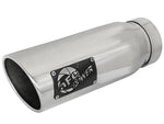 aFe MACH Force-Xp 304 SS Clamp-on Exhaust Tip Polished Left Side 4 IN Inlet x 5 IN Outlet x 12 IN L