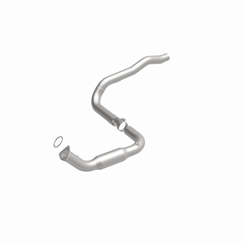 MagnaFlow 5451640 carb direct-fit catalytic converter, front three-quarter view of the turntable spin