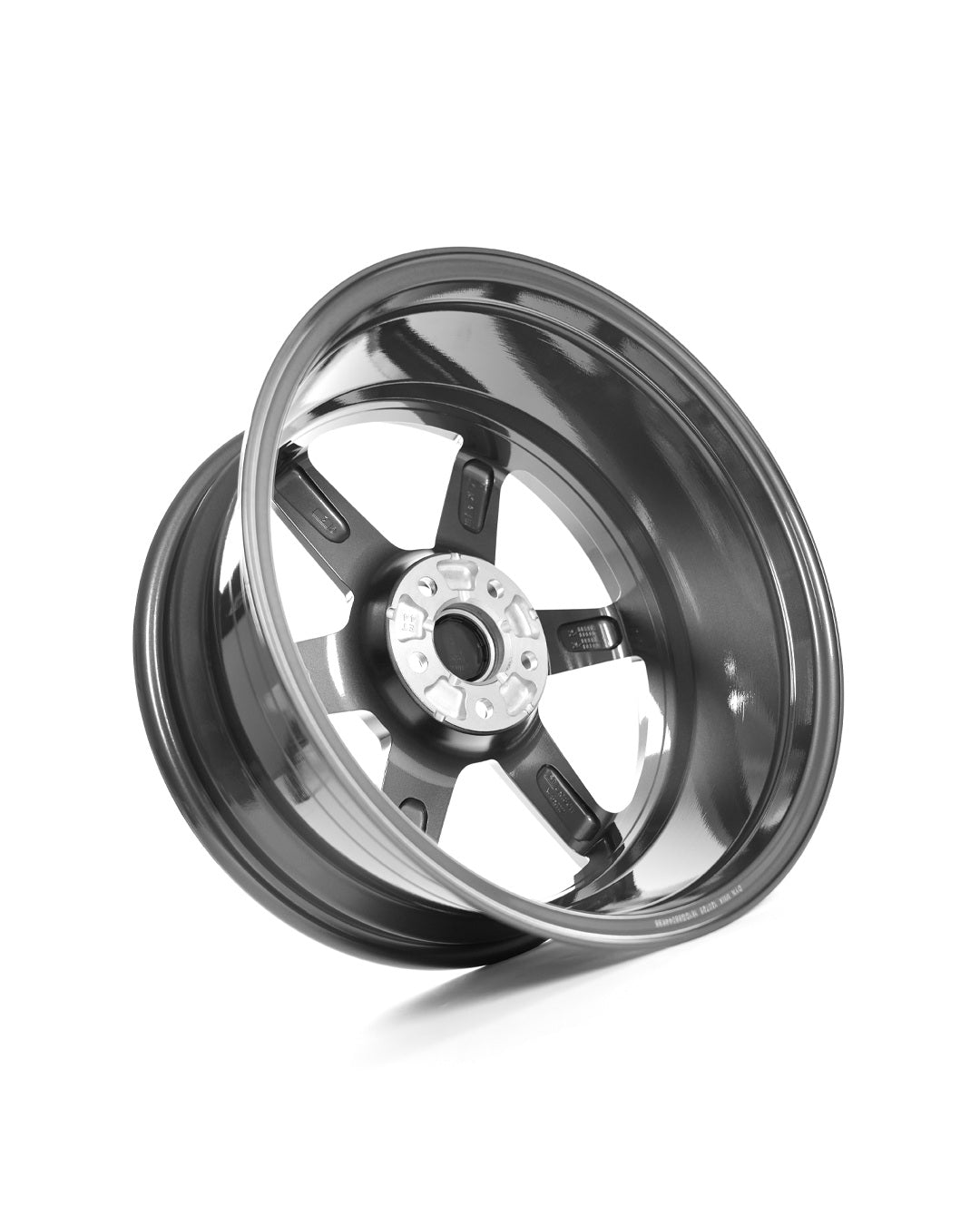 Silver X06 wheel viewed at an angle