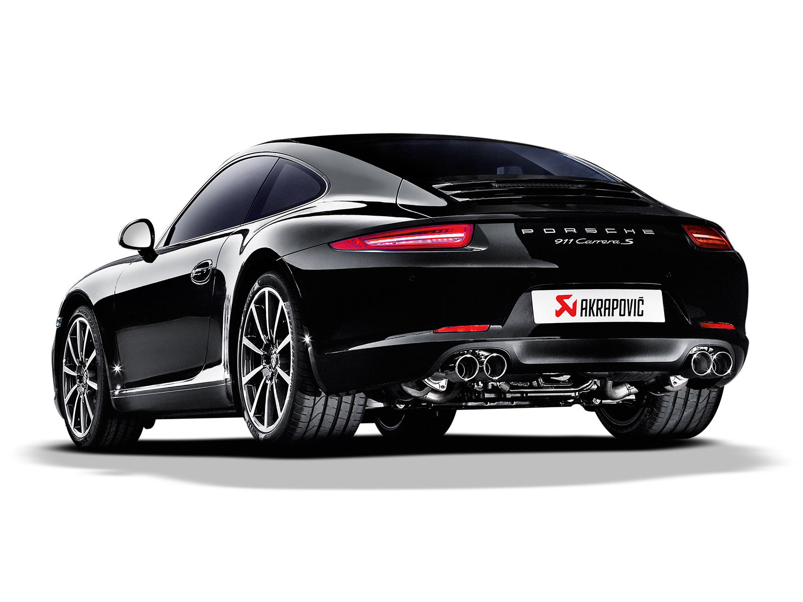Akrapovic Porsche 911 Carrera S/4/4S/GTS (991) Slip-On Line (Titanium) w/ Titanium Tips S-PO991SO-HT/1 for Porsche 911 Carrera/S/4/4S/GTS 991 2012-2016, side view
