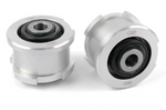 A close-up view of two silver metal tension strut ball joints. Each cylindrical component features a black rubber inner bushing and is engraved with "G82" on the top and "G80" on the bottom of the outer rim.