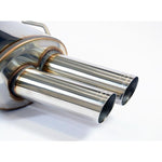 close side view of Supersprint Rear exhaust "Racing" OO70 100% Stainless Steel for BMW E36 M3 3.0 1992-1995 with white background