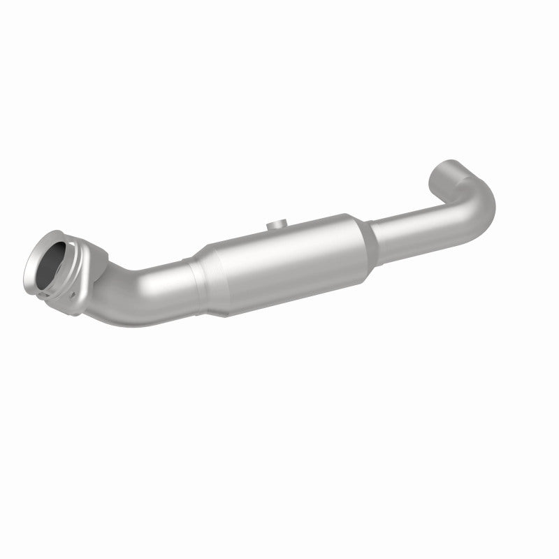 MagnaFlow 5551520 carb direct-fit catalytic converter, rear three-quarter view of the turntable spin