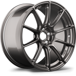 Gunmetal gray alloy wheel with ten-spoke design and machined finish on clean white background - APEX Wheels wheel for 17x9 ET35 5x100 - Anthracite