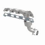 MagnaFlow 5481353 carb manifold converter, side view of the turntable spin