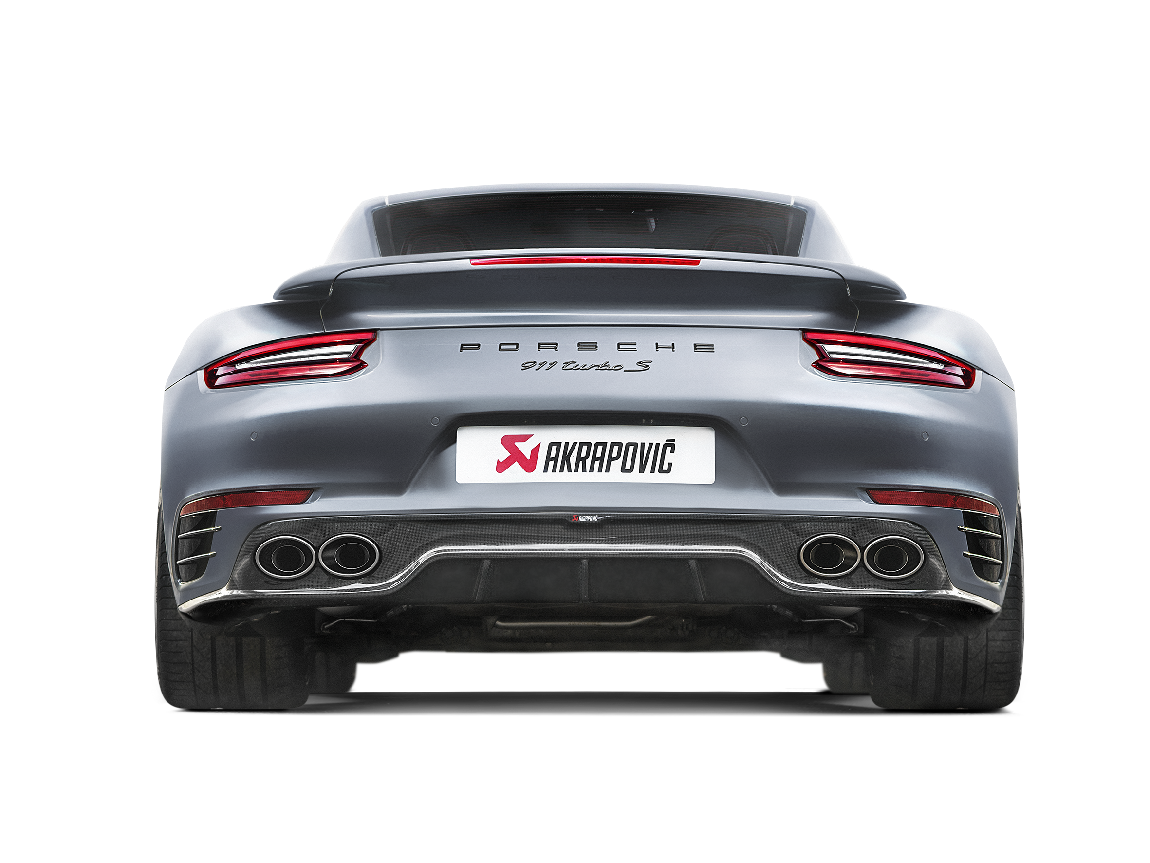Akrapovic Porsche 911 Turbo/Turbo S (991.2) Rear Carbon Fiber Diffuser - High Gloss DI-PO/CA/4/G for Porsche 911 Turbo/Turbo S 991.2 2017-2019, rear view