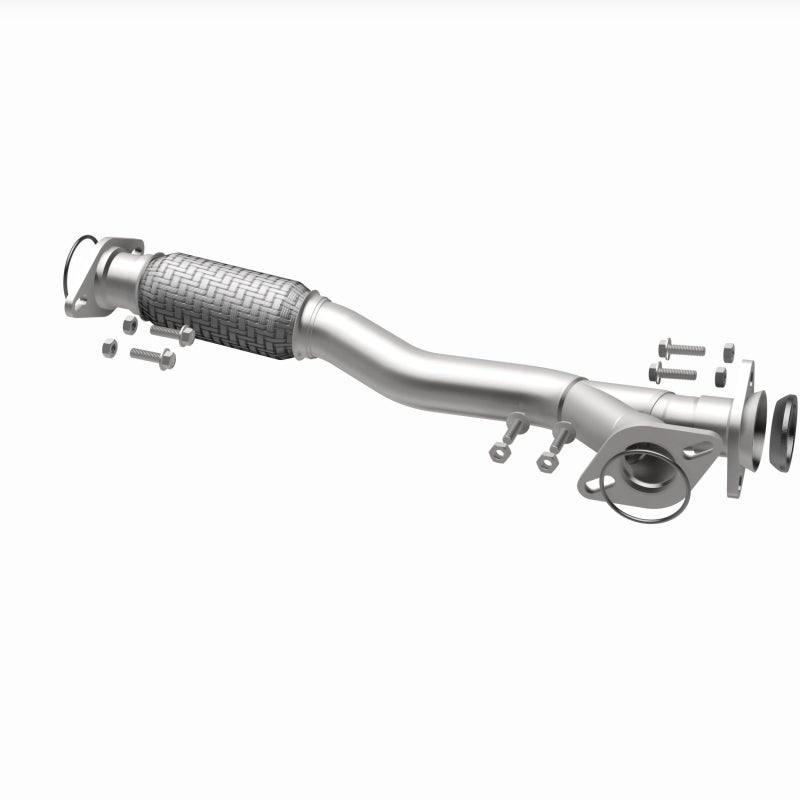 BRExhaust 107-0216 exhaust pipe, opposite rear three-quarter view of the turntable spin