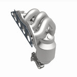 MagnaFlow 5531347 carb manifold converter, front three-quarter view of the turntable spin