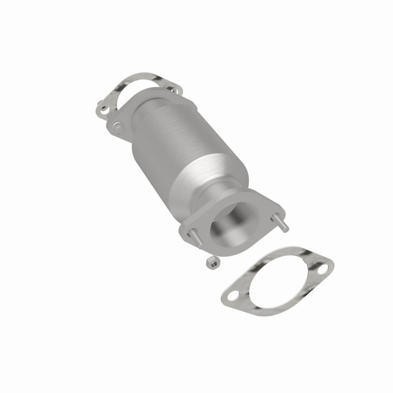 MagnaFlow 52861 oem grade direct-fit catalytic converter, rear three-quarter view of the turntable spin
