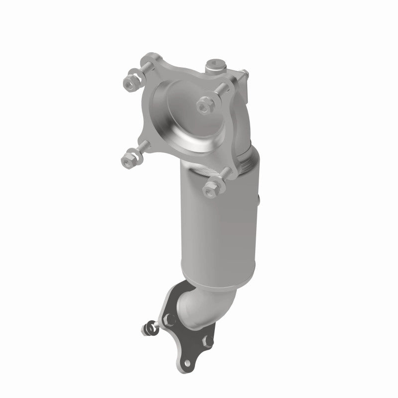 MagnaFlow 280152 oem grade direct-fit catalytic converter, opposite front three-quarter view of the turntable spin