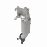 MagnaFlow 280152 oem grade direct-fit catalytic converter, opposite front three-quarter view of the turntable spin