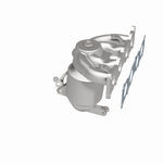 MagnaFlow 52777 oem grade manifold converter, opposite rear three-quarter view of the turntable spin