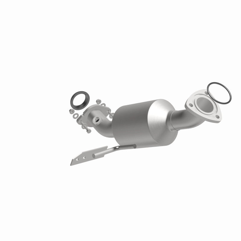 MagnaFlow 4481699 carb direct-fit catalytic converter, front three-quarter view of the turntable spin