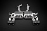 Capristo BMW M3/M4 F8x valved exhaust rear view with black ceramic tips