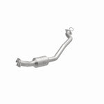 MagnaFlow 5551879 carb direct-fit catalytic converter, opposite front three-quarter view of the turntable spin