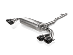 Akrapovic Mercedes-Benz CLA35 AMG (C118) Slip-On Line (Titanium) w/ Titanium Tips S-ME/TI/10H for Mercedes-Benz CLA35 AMG C118 2020-2027, angled view