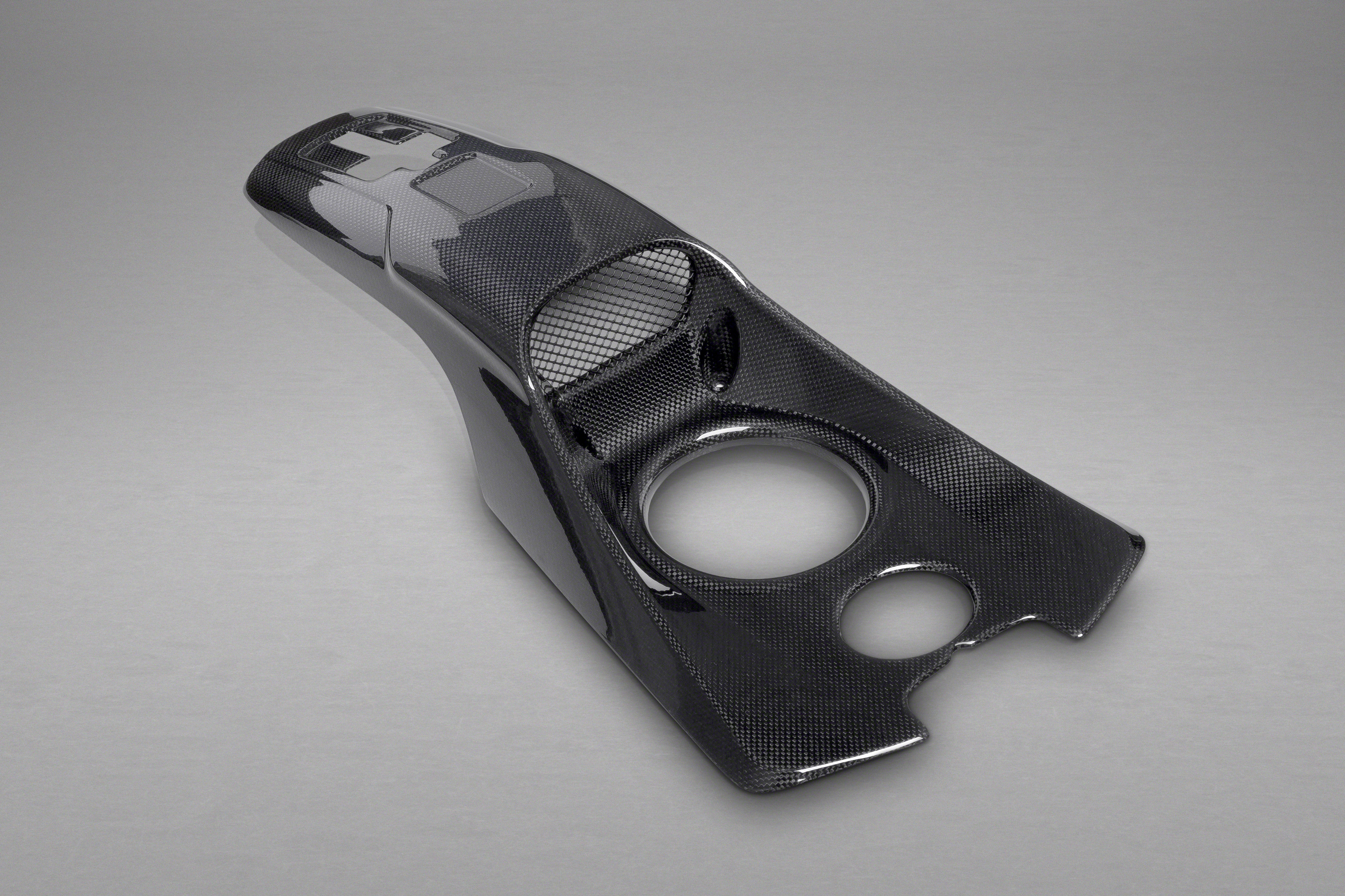 Capristo carbon fiber airbox for the Ferrari 488, angled view