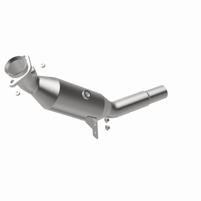 MagnaFlow 52997 oem grade direct-fit catalytic converter, front three-quarter view of the turntable spin