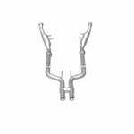 Assembly upright with the outlets at bottom