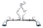 Top-down view of the AWE Supra Track system with its center crossover and twin rear exits