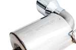 Close-up of the stamped 180 Technology logo on an AWE GR Supra Touring Edition muffler