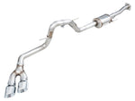 AWE 0FG Regular Cab F-150 cat-back on white with twin Chrome Silver 4.5-inch side-exit tips