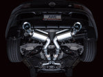 Under a black Nissan Z from the rear: AWE Touring X-pipe and resonators fitted