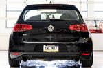 Straight-on rear view of a black Mk7 GTI with two AWE 102mm Diamond Black tips