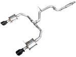 AWE Touring Edition exhaust for the 2022+ Jetta GLI laid out with 5-inch Diamond Black tips