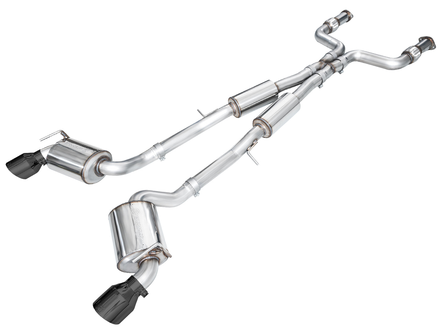 Nissan Z Touring Edition exhaust on white with dual Diamond Black 5-inch slash-cut tips