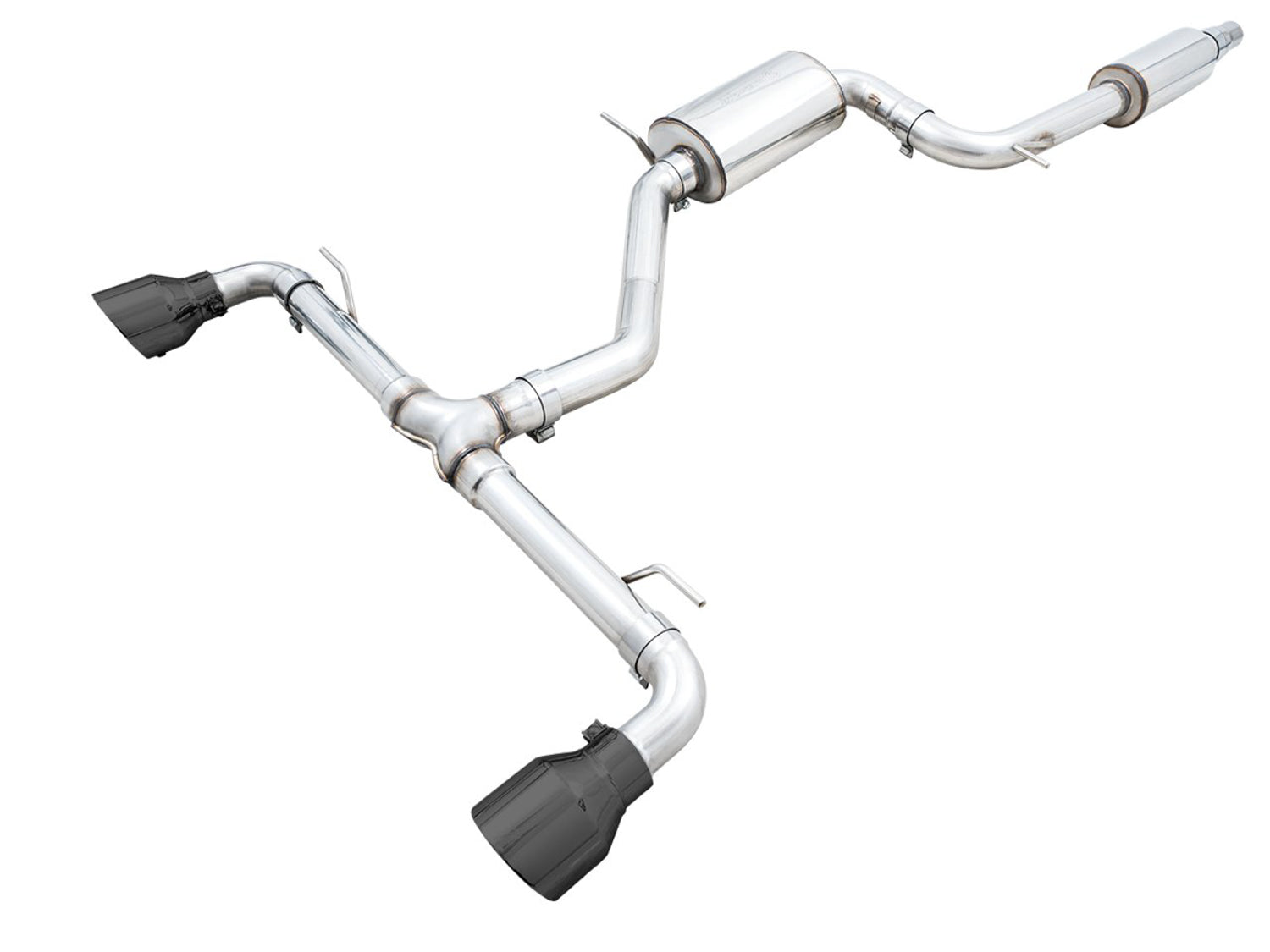 AWE Touring Edition exhaust for the 2022+ GTI on white with 5-inch Diamond Black tips