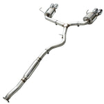 Full-length AWE WRX Touring system from the front pipe and resonator to the twin rear mufflers
