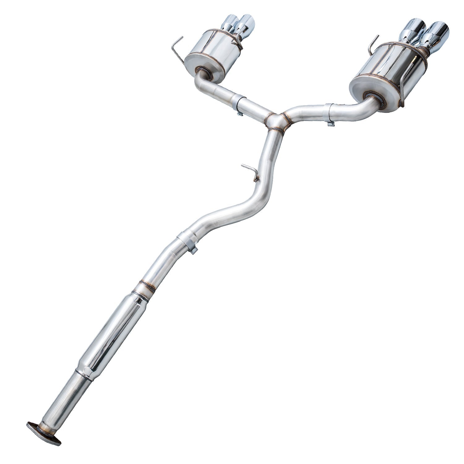 Full-length AWE STI Touring system from the front pipe resonator back to both chrome exits