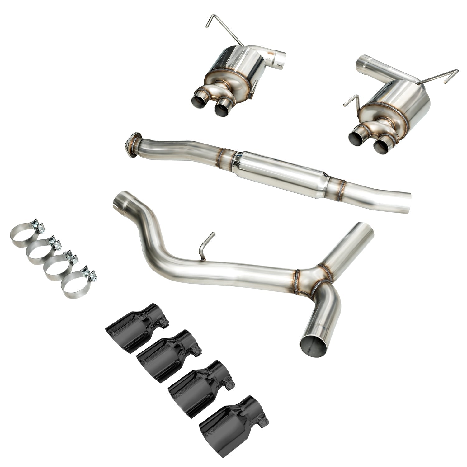 WRX Touring Edition parts laid out on white with four Diamond Black tips and band clamps