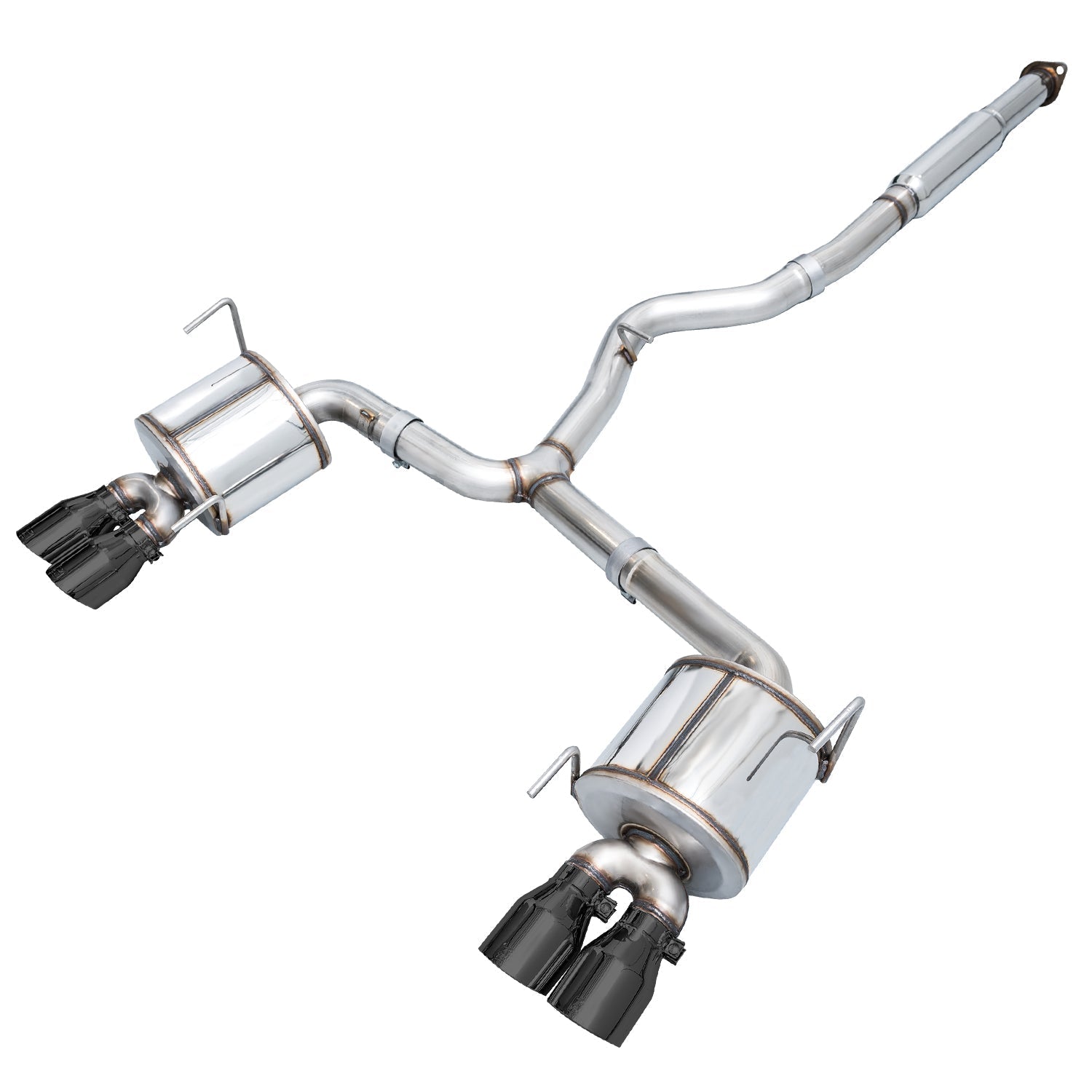 STI Touring Edition exhaust on white finished in four Diamond Black slash-cut tips