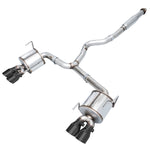 STI Touring Edition exhaust on white finished in four Diamond Black slash-cut tips