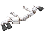 AWE C8 Corvette Touring Edition exhaust on white with quad Diamond Black tips
