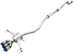 AWE Touring Edition exhaust for the FK8 with Vapor Blue triple tips, full length on white