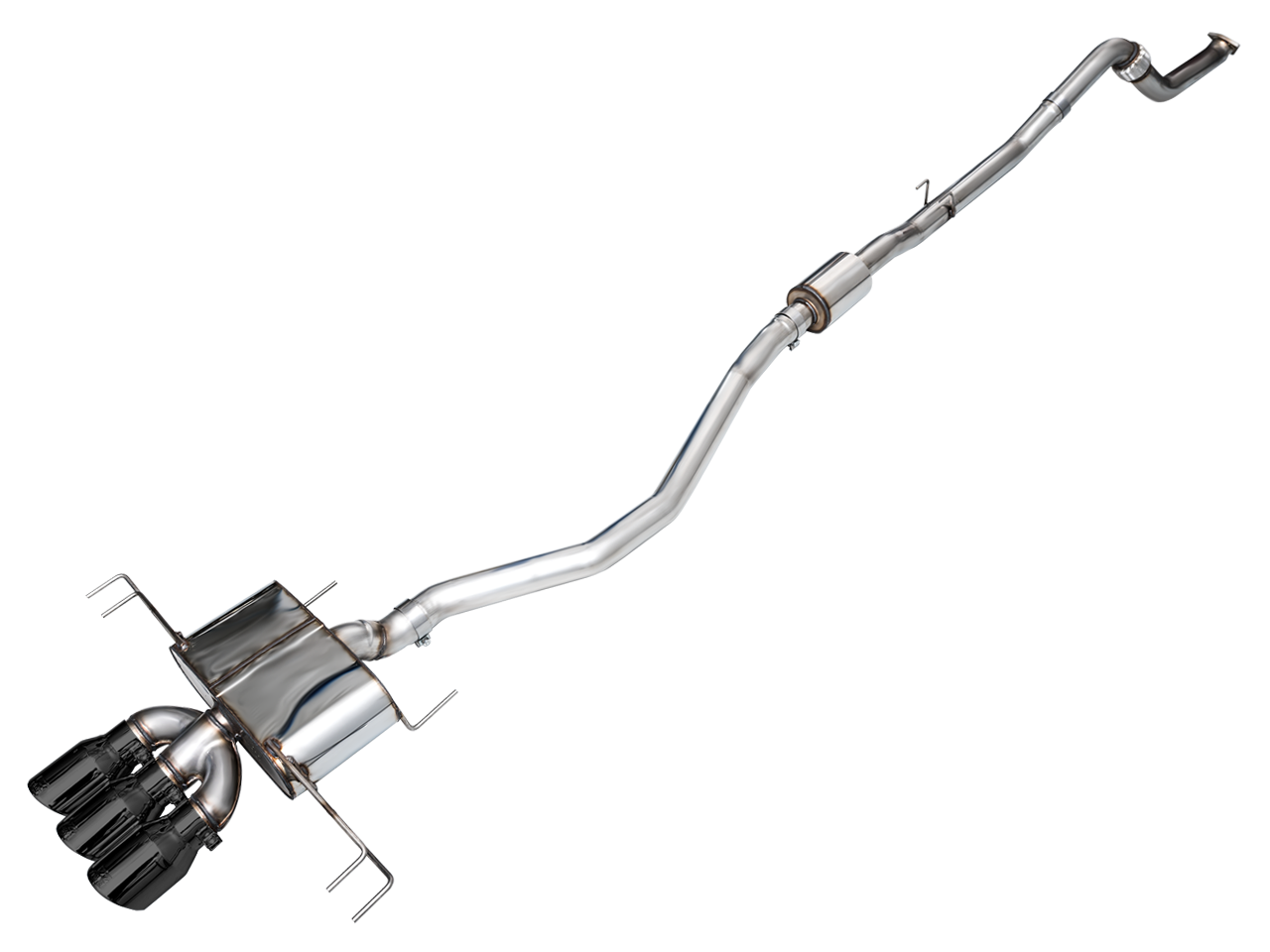 FL5 Civic Type R Touring Edition exhaust on white ending in triple Diamond Black tips