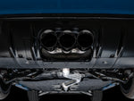 Diamond Black AWE tips centered in the FL5 Civic Type R rear diffuser