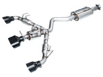GR Corolla Touring Edition exhaust on white with a Diamond Black oval center tip and two 5-inch tips