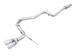 AWE Track Edition cat-back for the Focus ST on white with twin Chrome Silver tips