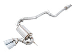 AWE resonated Touring Edition cat-back for the Focus ST on white with twin Chrome Silver tips