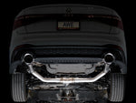 Rear underside of a 2022+ Jetta GLI with the AWE Track Edition installed, studio lighting