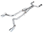 AWE Track Edition Nissan Z cat-back on white with straight rear pipes and chrome tips